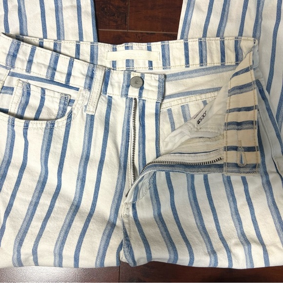 JOE’S Jeans The Blake High Rise Wide Leg Crop Denim Yard Dye Stripe Size 25 - Picture 8 of 12
